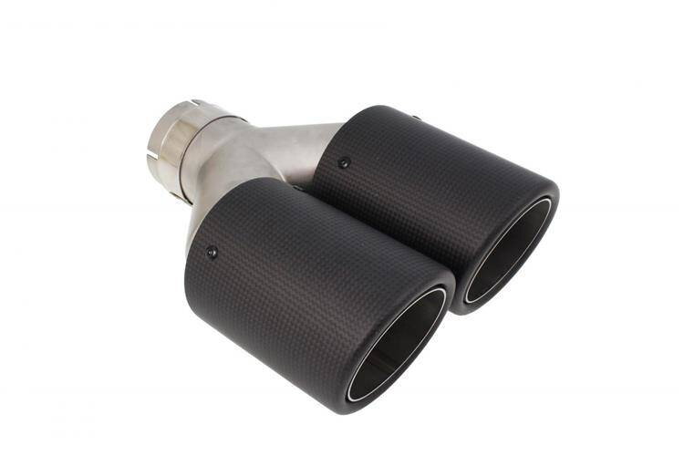 Dvojitá koncovka výfuku 2x101 mm, vstupná 76 mm - carbon Dvojitá koncovka výfuku 2x101 mm, vstupná 76 mm - carbon