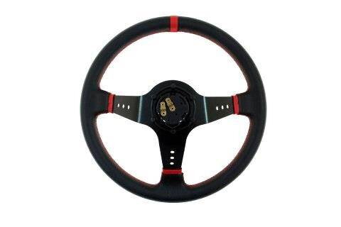 Steering wheel Pro 350mm offset:80mm Leather Black Steering wheel Pro 350mm offset:80mm Leather Black