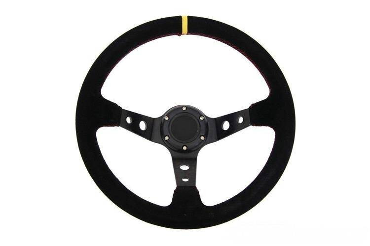 Steering wheel Pro 350mm offset:80mm Yellow Suede Steering wheel Pro 350mm offset:80mm Yellow Suede