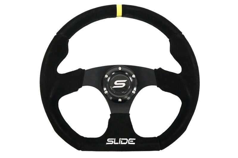 Steering wheel SLIDE 350mm offset:25mm Suede Yellow Steering wheel SLIDE 350mm offset:25mm Suede Yellow