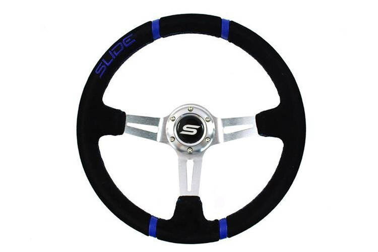 Steering wheel SLIDE 350mm offset:90mm Leather Blue Steering wheel SLIDE 350mm offset:90mm Leather Blue