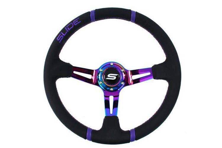 Steering wheel SLIDE 350mm offset:90mm Leather NeoChrome Steering wheel SLIDE 350mm offset:90mm Leather NeoChrome