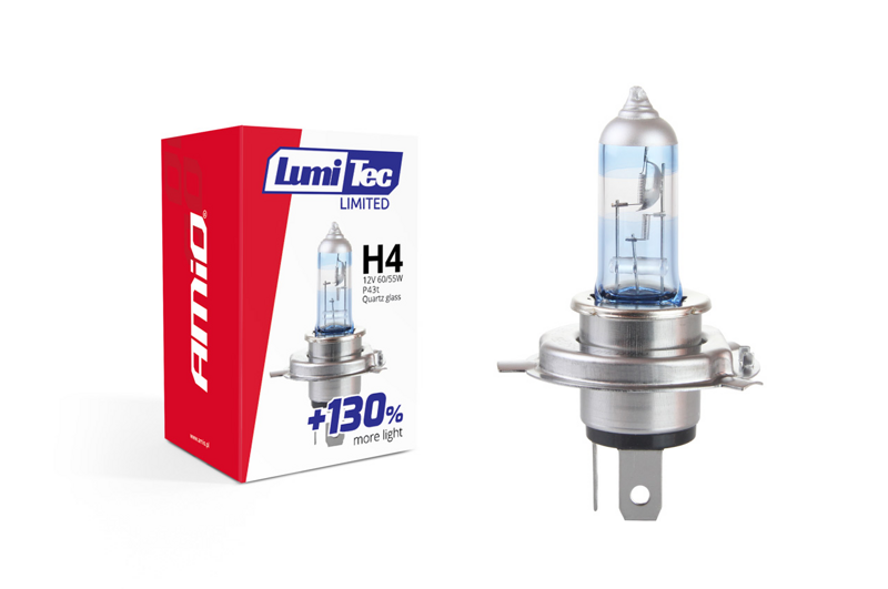 Žiarovka AMIO H4 +130% 12V 60/55W Žiarovka AMIO H4 +130% 12V 60/55W