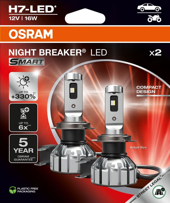 Žiarovka OSRAM H7 12V PX26d 16W legálna LED 6000k 2ks +330% Žiarovka OSRAM H7 12V PX26d 16W legálna LED 6000k 2ks +330%