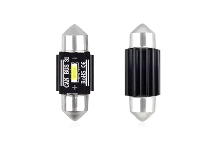AMIO LED ZIAROVKA 31mm CANBUS 1 SMD UltraBright 1860 Festoon White 12V/24V