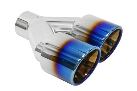 Dvojitá koncovka výfuku 2x89mm vstup 60mm leštená burn vpravo