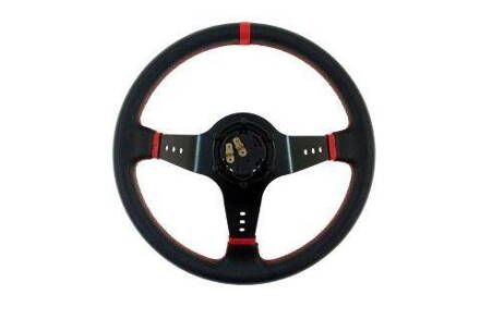 Steering wheel Pro 350mm offset:80mm Leather Black