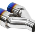 Dvojitý výfukový hrot 2x89mm enter 60mm Leštený Burn Ľavý Dvojitý výfukový hrot 2x89mm enter 60mm Leštený Burn Ľavý