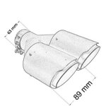 Dvojitá koncovka výfuku 2x89 mm, vstupná 63 mm uhlíková Dvojitá koncovka výfuku 2x89 mm, vstupná 63 mm uhlíková