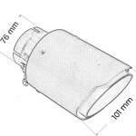 Koncovka výfuku 101 mm, vstupná 76 mm karbónová Koncovka výfuku 101 mm, vstupná 76 mm karbónová