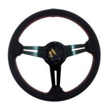 Steering wheel Pro 350mm offset:40mm Leather Black Steering wheel Pro 350mm offset:40mm Leather Black