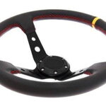 Steering wheel Pro 350mm offset:80mm Leather Black Steering wheel Pro 350mm offset:80mm Leather Black