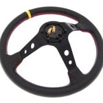 Steering wheel Pro 350mm offset:80mm Leather Black Steering wheel Pro 350mm offset:80mm Leather Black