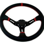 Steering wheel Pro 350mm offset:80mm Leather Black Steering wheel Pro 350mm offset:80mm Leather Black