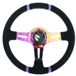 Steering wheel SLIDE 350mm offset:45mm Suede NeoChrome Steering wheel SLIDE 350mm offset:45mm Suede NeoChrome