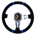 Steering wheel SLIDE 350mm offset:90mm Leather Blue Steering wheel SLIDE 350mm offset:90mm Leather Blue