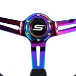 Steering wheel SLIDE 350mm offset:90mm Leather NeoChrome Steering wheel SLIDE 350mm offset:90mm Leather NeoChrome