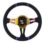 Steering wheel SLIDE 350mm offset:90mm Leather NeoChrome Steering wheel SLIDE 350mm offset:90mm Leather NeoChrome