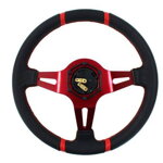 Steering wheel SLIDE 350mm offset:90mm Leather Red Steering wheel SLIDE 350mm offset:90mm Leather Red