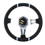Steering wheel SLIDE 350mm offset:90mm Leather Silver Steering wheel SLIDE 350mm offset:90mm Leather Silver