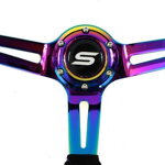 Steering wheel SLIDE 350mm offset:90mm Suede NeoChrome Steering wheel SLIDE 350mm offset:90mm Suede NeoChrome