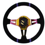 Steering wheel SLIDE 350mm offset:90mm Suede NeoChrome Steering wheel SLIDE 350mm offset:90mm Suede NeoChrome