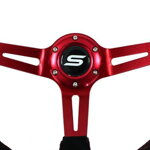 Steering wheel SLIDE 350mm offset:90mm Suede Red