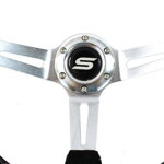 Steering wheel SLIDE 350mm offset:90mm Suede Silver Steering wheel SLIDE 350mm offset:90mm Suede Silver