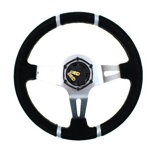 Steering wheel SLIDE 350mm offset:90mm Suede Silver Steering wheel SLIDE 350mm offset:90mm Suede Silver