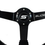 Steering wheel SLIDE 350mm offset:90mm Suede Silver Strip Steering wheel SLIDE 350mm offset:90mm Suede Silver Strip