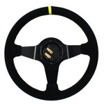 Steering wheel SLIDE 350mm offset:90mm Suede Yellow Strip Steering wheel SLIDE 350mm offset:90mm Suede Yellow Strip